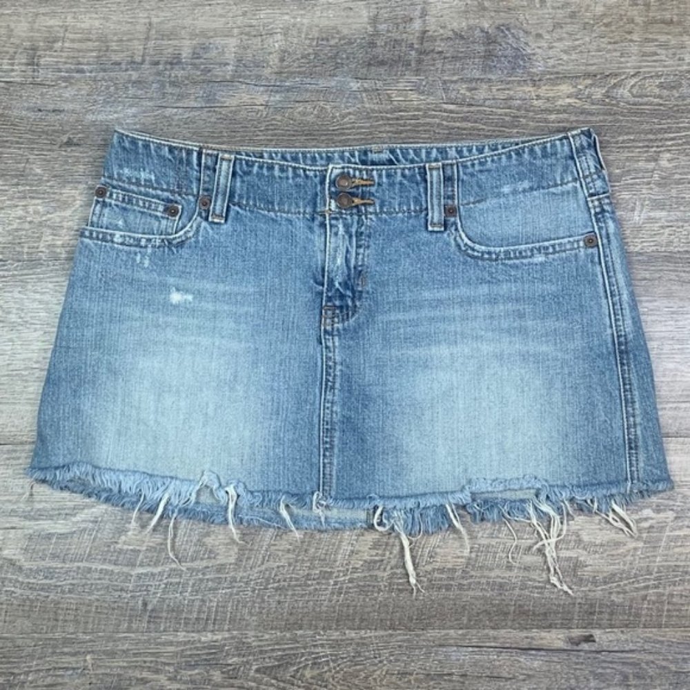 Abercrombie & Fitch A&F Denim Jean Mini Skirt 4 - Picture 2 of 4
